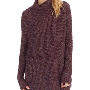 Free People Dylan Tweedy Turtleneck (xs magenta)